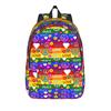 Peace Foral Love Pattern Backpack Sports Student Hiking Travel Rainbow Lgbt Daypack for Men Women Laptop Computer Canvas Bags