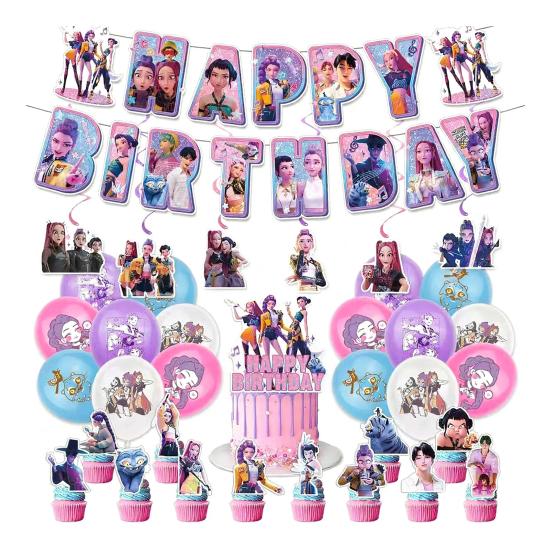 K-POP Witch Squad Birthday Party Decor Kit Themed Banner Balloons And Signsfor Music Dance