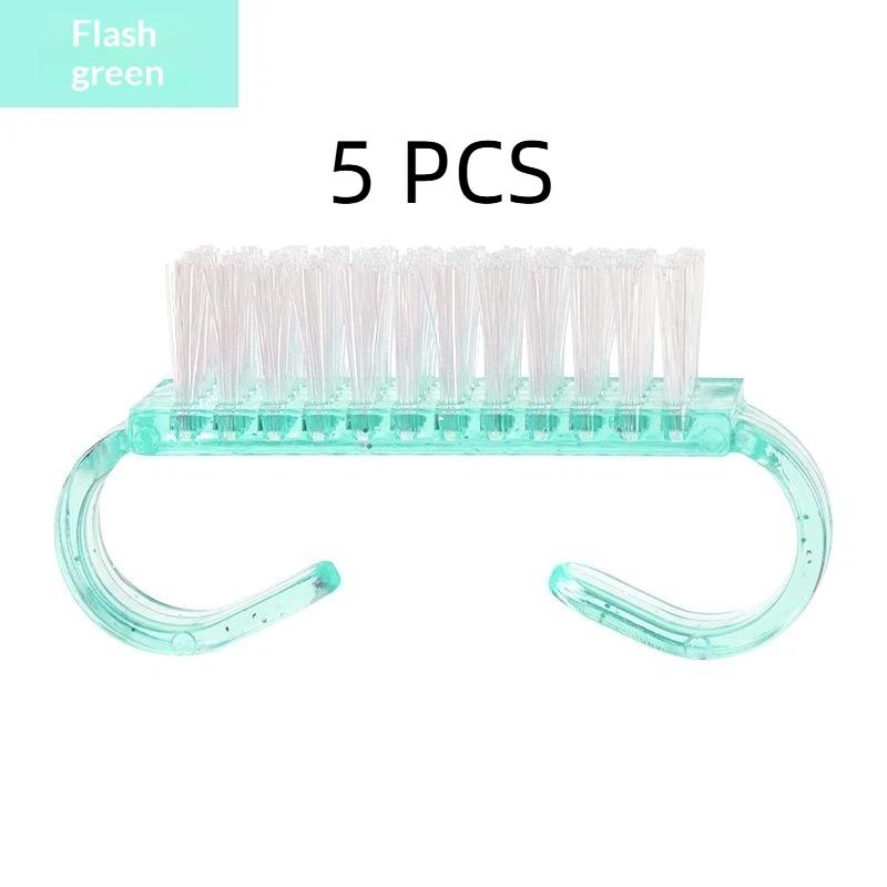 Colorful Soft Nail Cleaning Brushes Dense Bristles Ergonomic Non-Slip Handle for Daily Hand Foot Nail Care