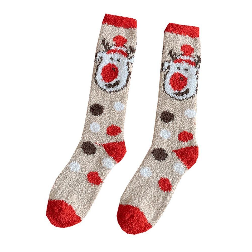 Long Tube Home Sleep Socks Calf Socks Women Hosiery Thick Christmas Stocking  Women