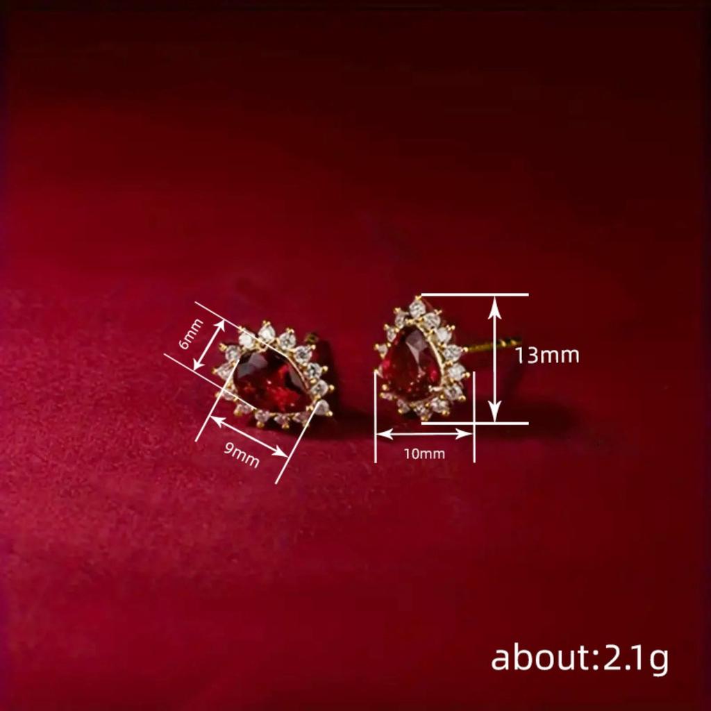 French Vintage Elegant Water Drop Gemstone Daily Wear Earrings