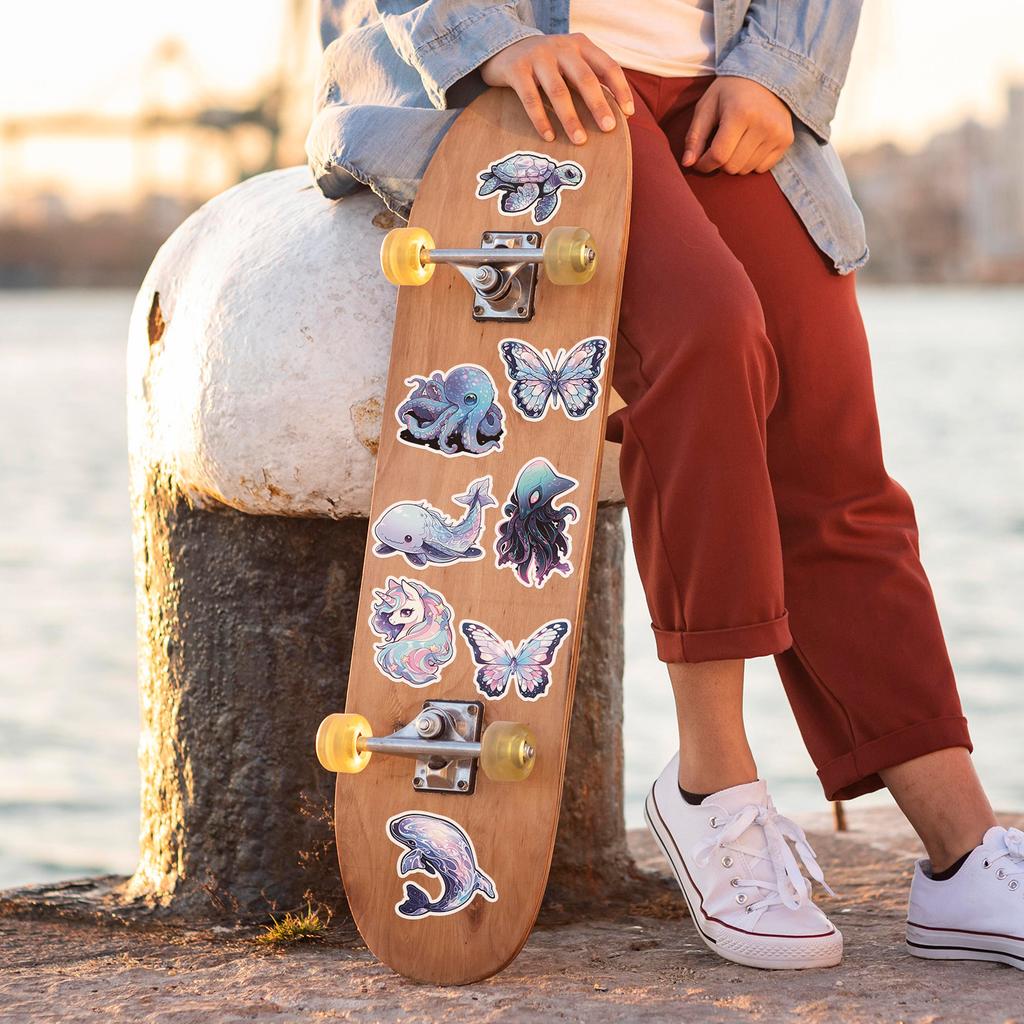 50 Einhorn Problem Holografische Aufkleber Auto Skateboard Gepäck Dekoration Aufkleber Wasserdicht Kreative Schreibwaren Aufkleber