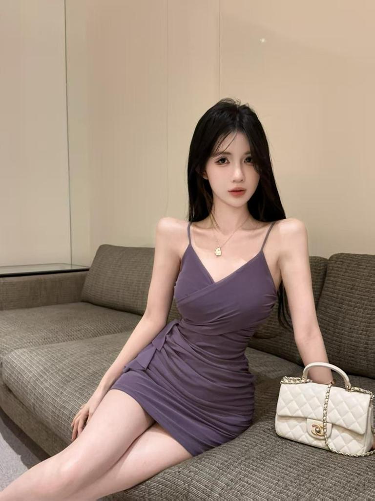 9494 Nachtclub Sexy Damen Mesh Bodycon Kleid - Schlankmachend Hüftwickel, Tief ausgeschnittener kurzer Rock