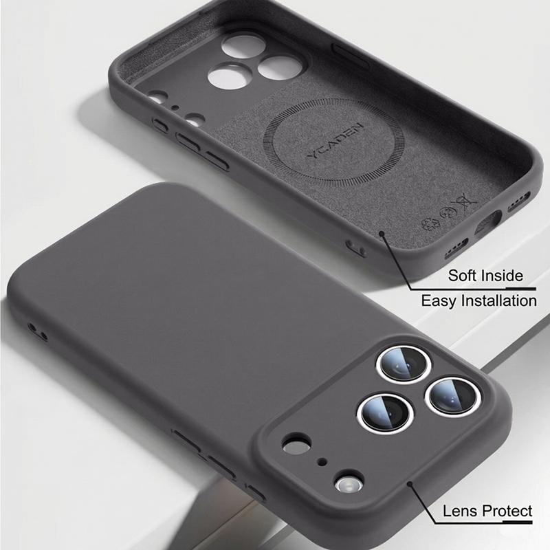 Magnetische Flüssigsilikonhülle Für iPhone 17 Pro Max 16 Pro Max 15 14 13 17e 16e Funda Für Magsafe Kabelloses Laden Weiche Abdeckung