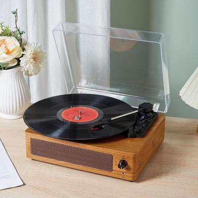 Ev Minimalist Retro Pikap Ahşap Elektrikli Plak Çalar Toz Kılıflı Kablosuz Bluetooth Vinil Hoparlör Yeni
