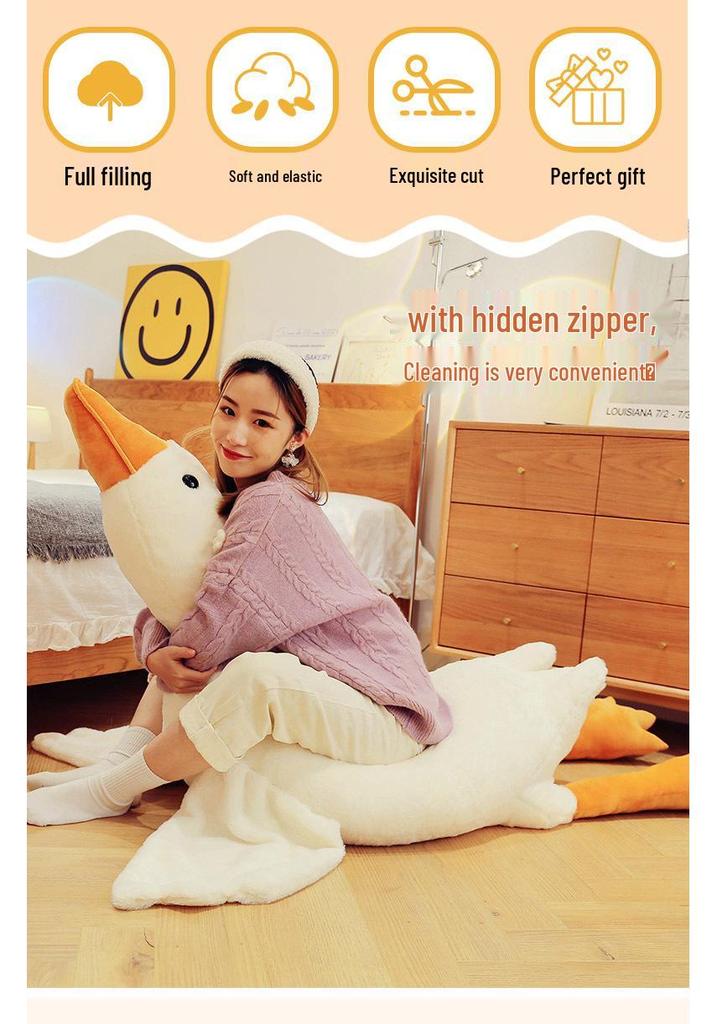 Cartoon Big Goose Plush Pillow - Children's Soothing Duck Doll, Student Birthday Gift
