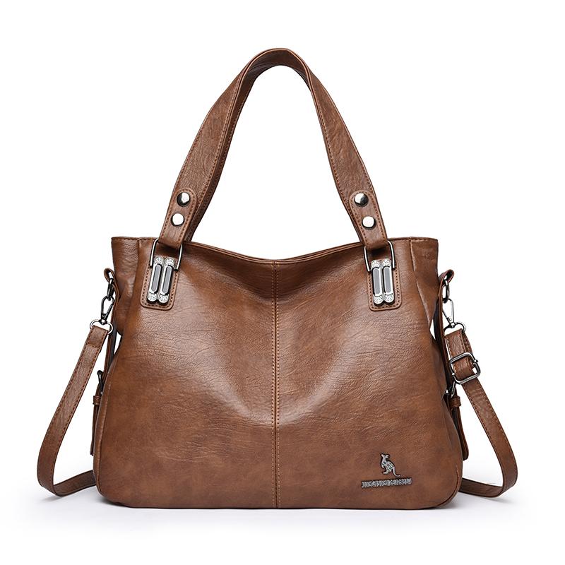 

Женская сумка из ПУ, сумка-тоут, большая вместимость, для среднего возраста, на плечо коричневый