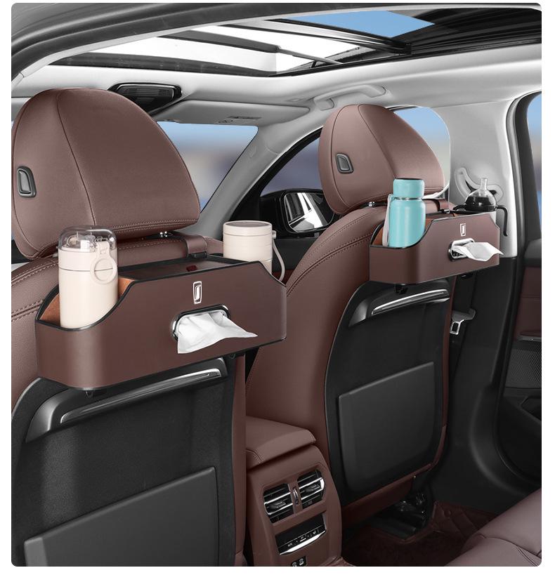Bestune Multifunctional Car Storage Box with Cup Holder and Tissue Dispenser