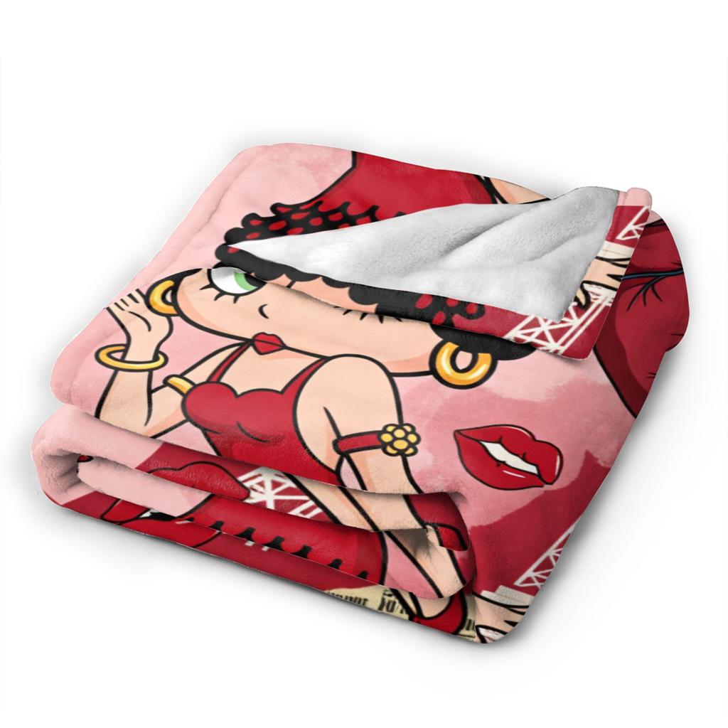 Warm Blanket Camping B-Bettys Boops Throw Blanket  Flannel Bedspread For Living Room Comfortable Sofa Bed Cover