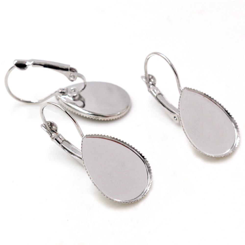 10x14mm 13x18mm 18x25mm 10pcs/lots 8 Colors plated Drop Style French Lever Back Earrings Blank/Base,Fit Drop Cabochons Earrings