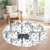 Cat Round Office Rug Perfect for Living Rooms Hallway Balcony Playrooms Anti-slip Round Rug Anime Office Decor