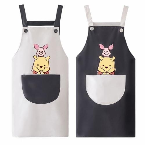 hgTUP Winnie the Pooh Work Apron, Stain-Resistant, Wrinkle-Resistant, Lightweight, Perfect for Cooking, Nursery Teachers, Adults, and Home Cooking. Fe