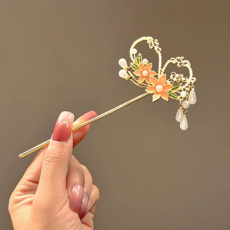 Double Layered Flower Lace Hollowed Pleated Ballet Lace Scrunchies Sweet Gentle Low Ponytail Head Ties New Accessories for Women