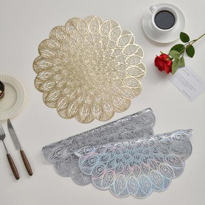 PVC Placemat for Dining Table Scratch-Resistant Hollow Pad Decorative Heat-Resistant Table Bowl Mats for Kitchen Restaurant Use