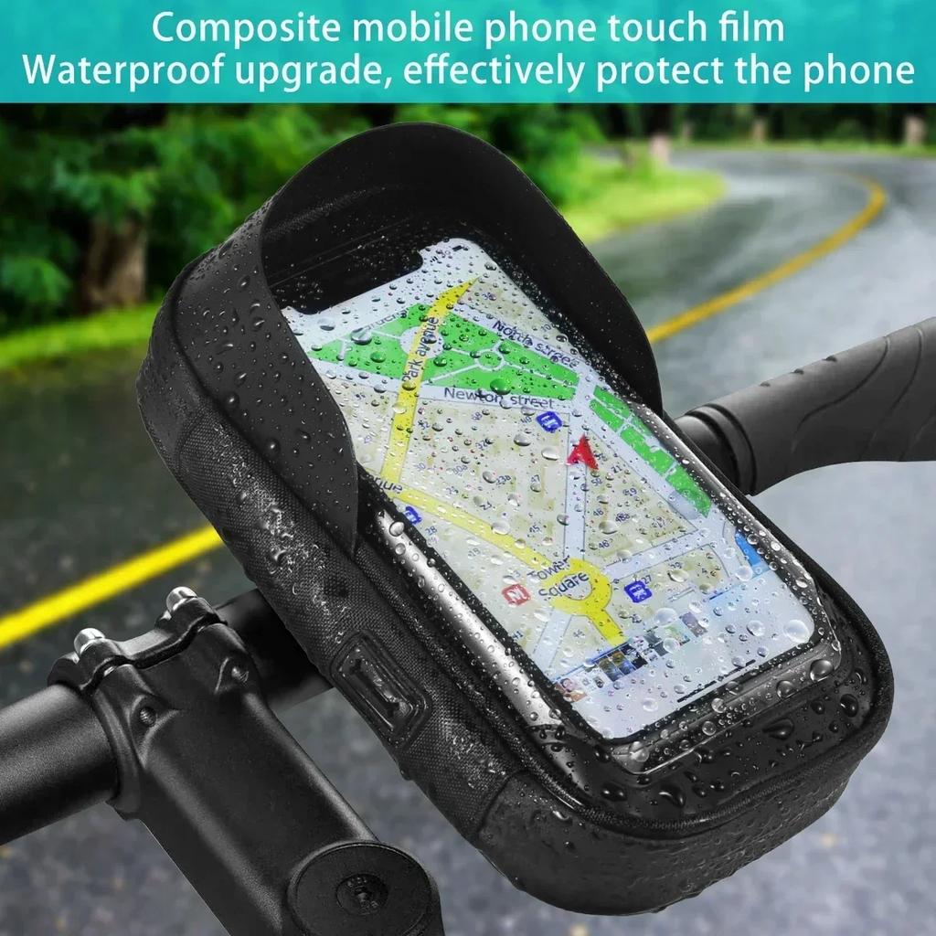 Waterproof 360° Rotation Bicycle Motorcycle Front Frame Phone Holder Easy Universal Navigation Smartphone Bracket for All Phones