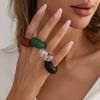 IngeSight.Z Simple Irregular Geometric Resin Wide Chunky Rings Women Vintage Stacking Finger Ring Jewelry Accessories Gift New