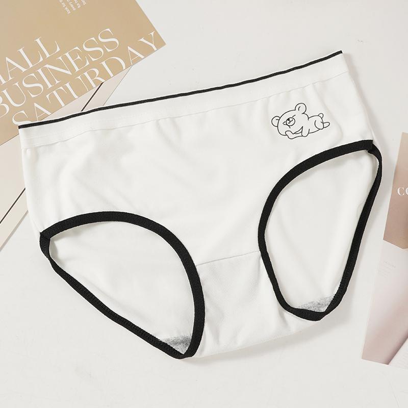 Mode Dames Mid Taille Verticaal Gestreept Katoenen Slipje Eenvoudige Comfortabele Slips Draagbaar ondergoed