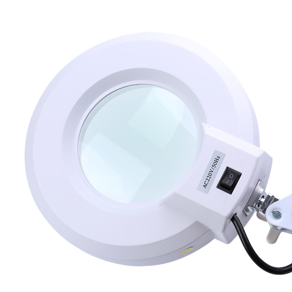 Magnifying Lamp 5 SMD 5 Diopter Magnifier Desk Light White 5X Glass Salon