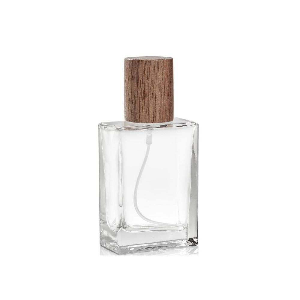 Square Shape Glass Perfume Bottle 30ml Cosmetic Container Portable Refillable Atomizer
