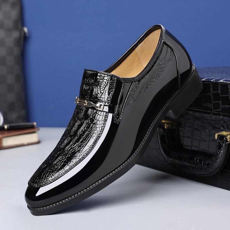 Luxury Men Dress Shoes Crocodile Leather Business Casual Shoes for Men Wedding Party Shoes High Quality Slip on Loafers Big Size