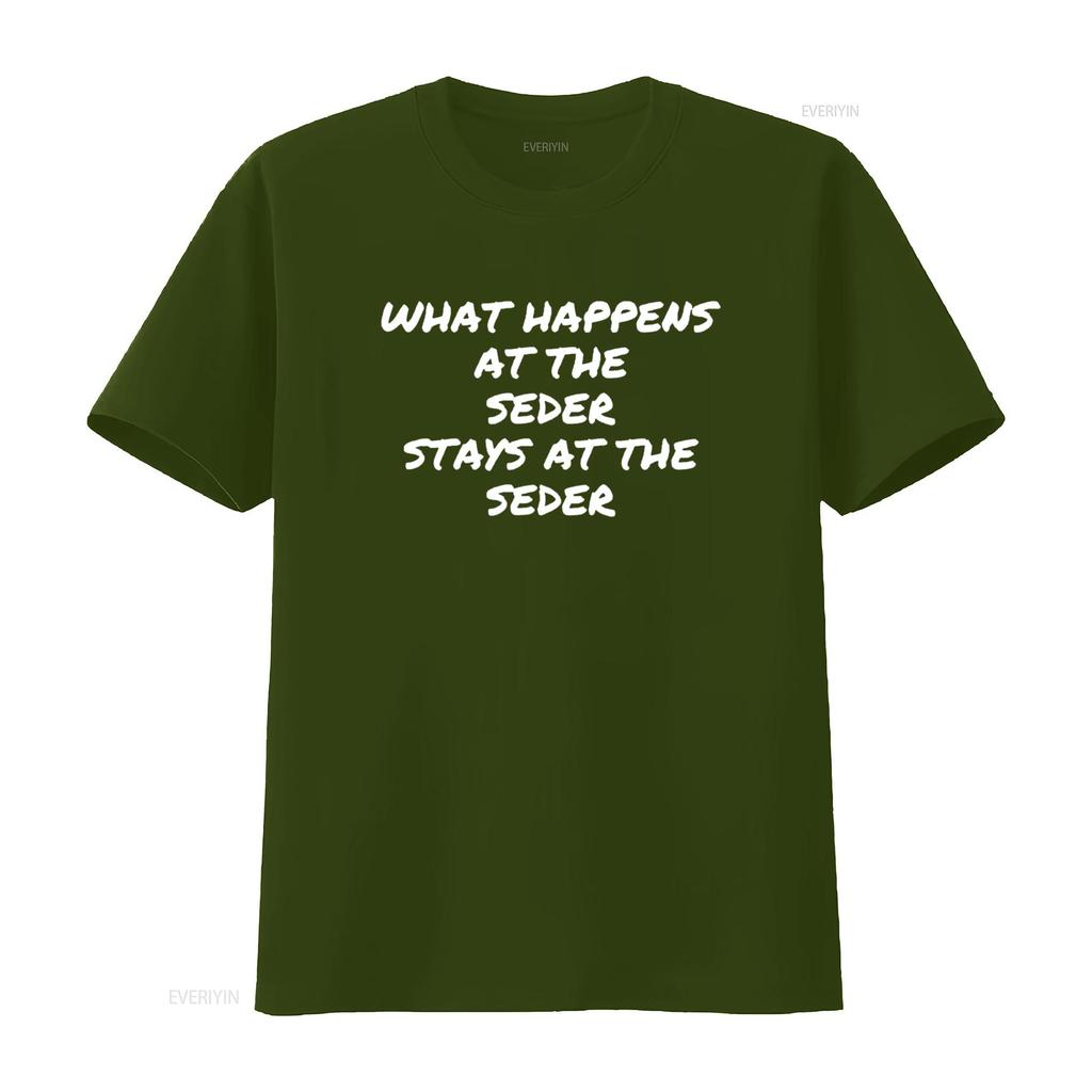 Passover What happens at the Seder stays Matzah Jewish T Shirt vintage Washed designer clothes homme streetwear Versatile
