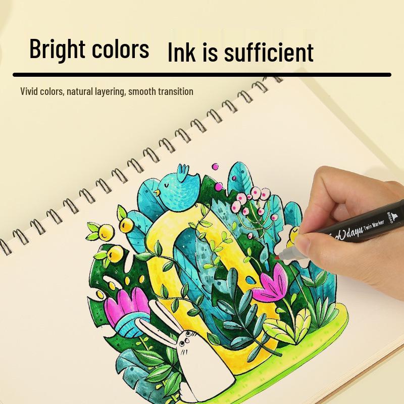 Dual-Tip Alcohol-Based Oily Marker Set for Kids - Watercolor Drawing Pens