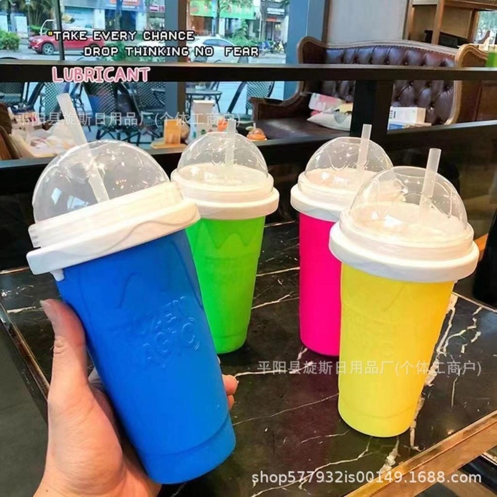 Silicone Slush Cup - Reusable Homemade Slushie Maker, Food-Grade Quick Shake Ice Maker, Summer DIY Cold Drink & Slushie Cup