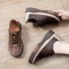 Genuine Leather Retro Women Sneakers Casual Lace Up Flat Ladies Shoes Fashion Breathable Comfort Women's Flat Shoes