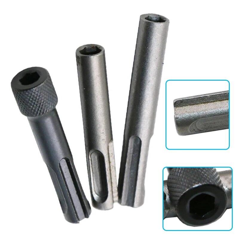 3PC Two Pits Two Slots SDS Internal Hexagonal Extension Sleeve Electric Hammer Impact Drill Bit Conversion Joint Tool Set