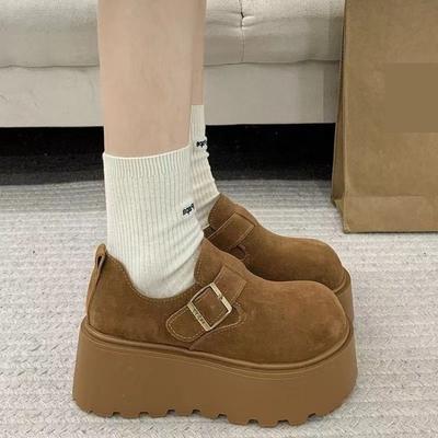Herbst Retro kleiner Mann erhöhende Plattform Einzelschuhe Damen neue Retro vielseitig