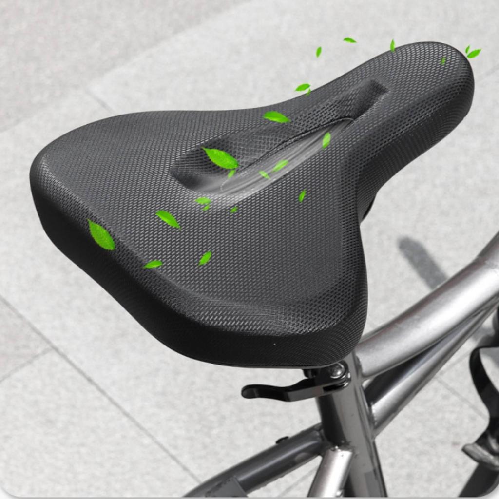 Black Cycle Saddle Textured Padded Bike Comfortable Fit Seat