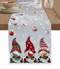 Natale Abete Argentato Foglie Fiocchi di Neve Grana Legno Lino Runner da Tavola Decorazione Cucina Runner da Tavola Forniture per Feste