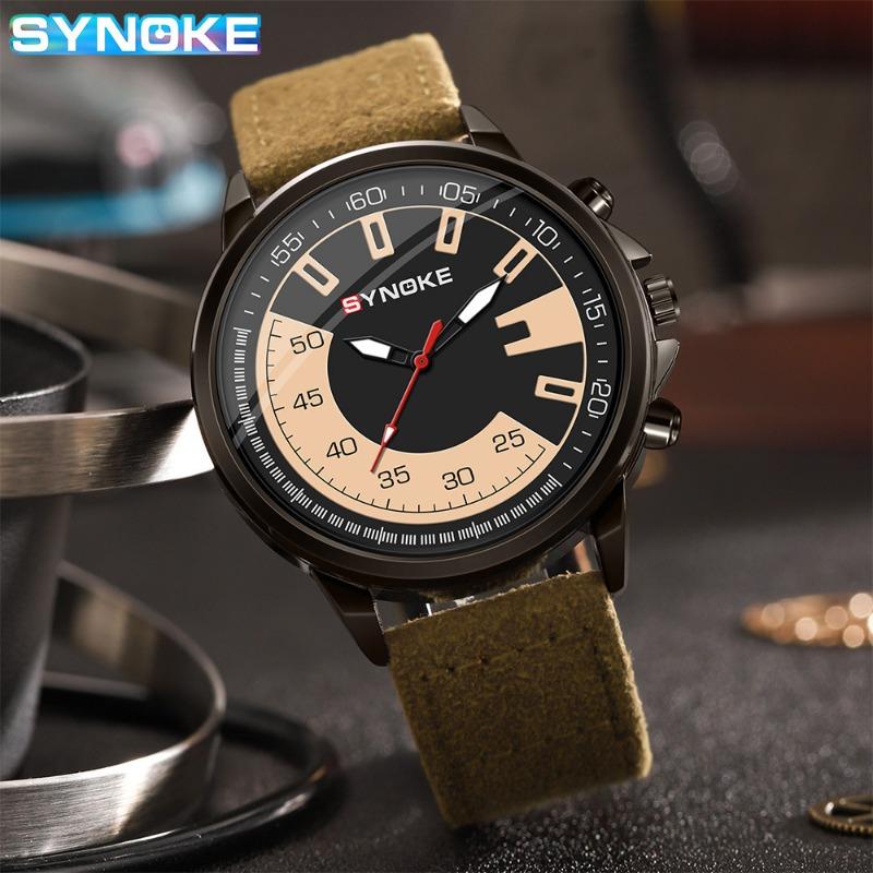 Top Brand New Men's Quartz Watch Sports Retro Creative Dial Trendy Belt Alloy Watch