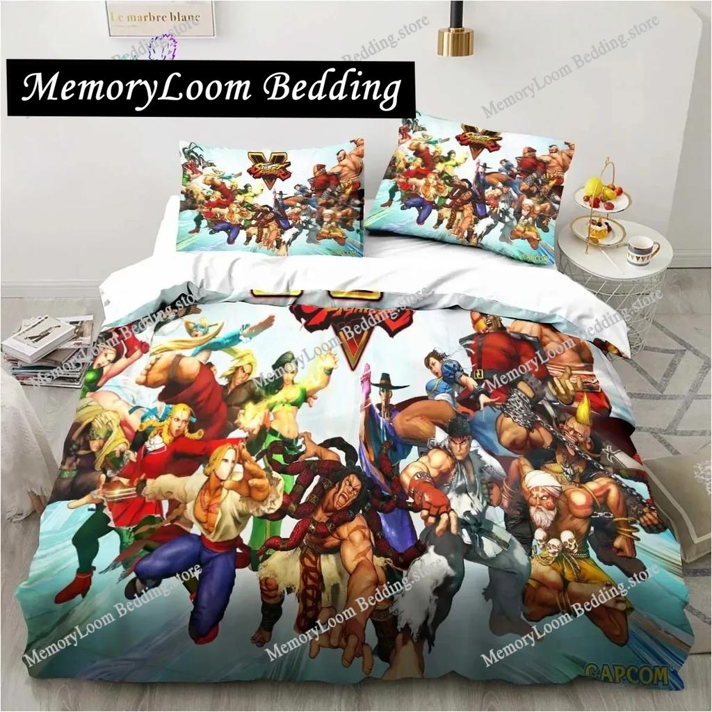 3D Printing Trendy Soft Street Fighter Game Bedding Set Duvet Cover Pillowcase Comforter King/Queen Size Boys Adult Bed Set