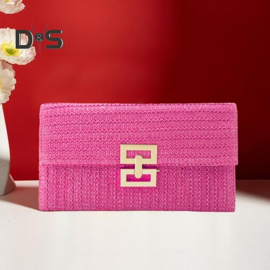 Naiste sidurikott ümbriku kujuga boheemlaslik kokkupandav kahekihiline õlgedest punutud ühevärviline kaasaskantav suvine rannapuhkuse käekott