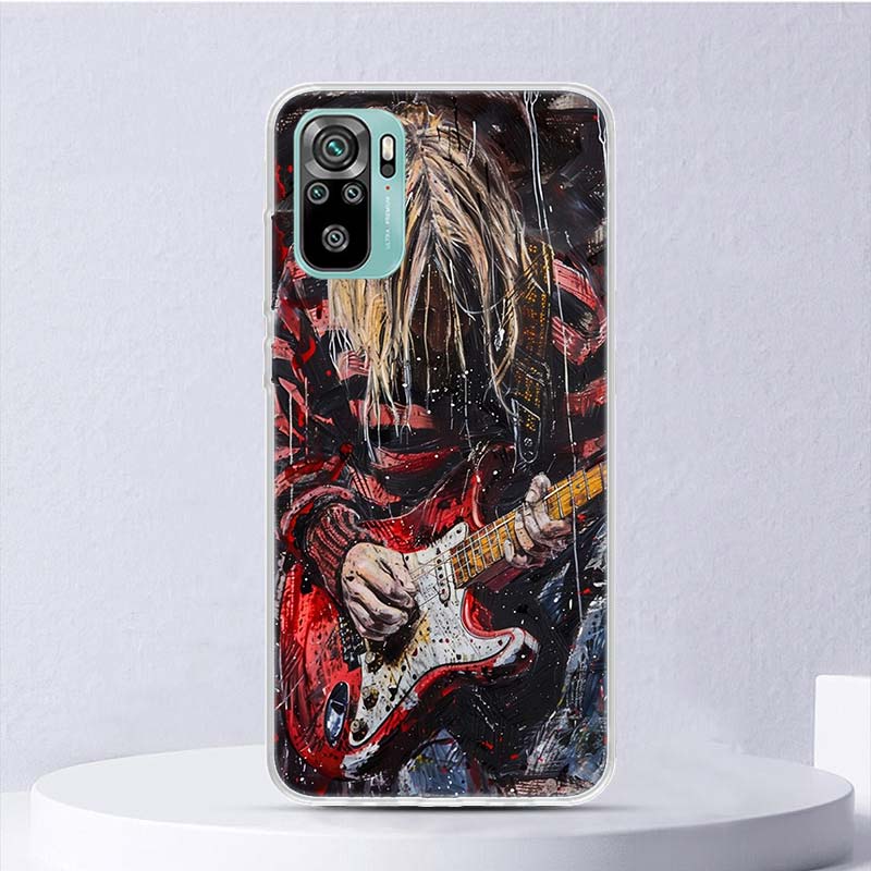 Retro Singer Kurt Cobain Soft Case For Xiaomi Redmi Note 14 14S 13 12S 11S 10S 12 11 10 Phone Cover 11T 11E Pro Plus 9 9S Shell