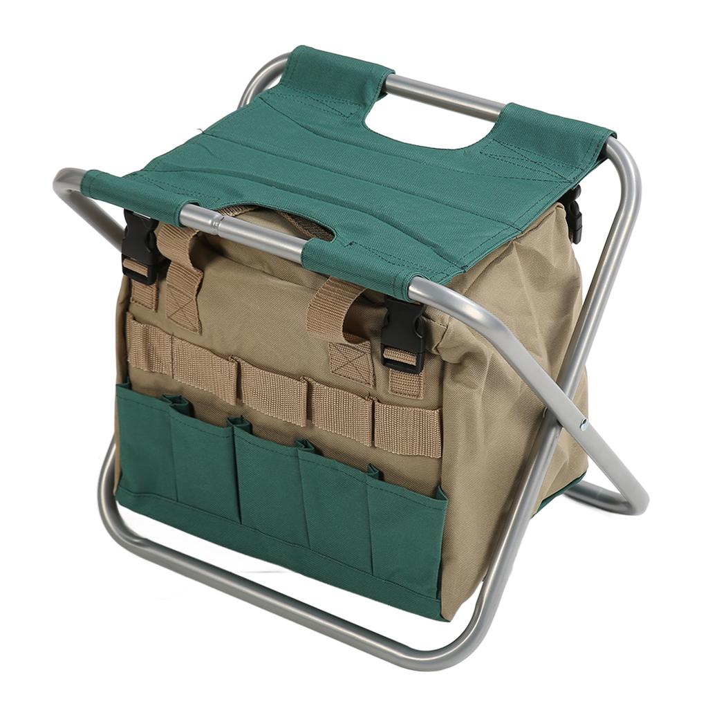 Heavy Duty Folding Stool Bag Multifunctional Gardening Folding Toolkit Stool for Gardeners