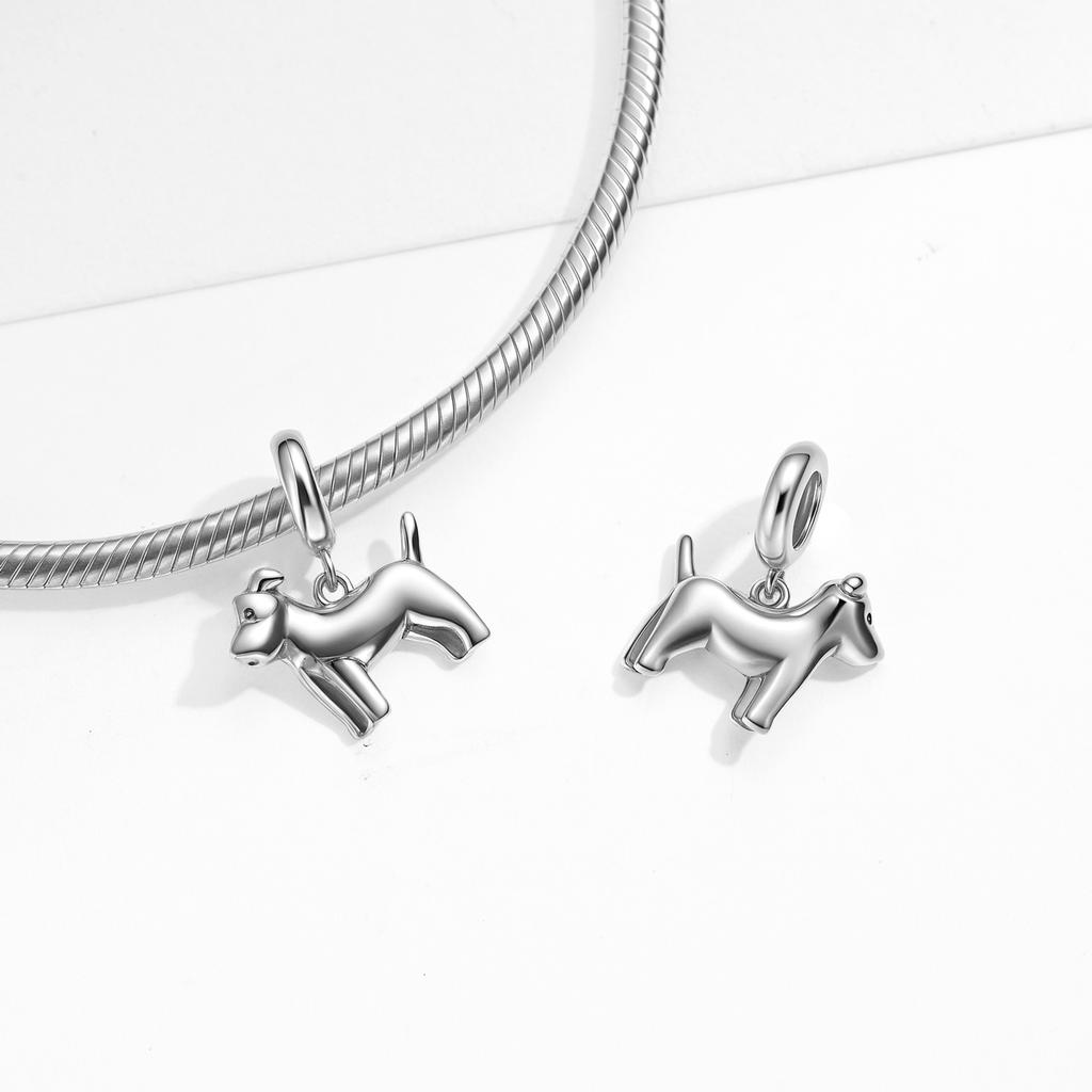 Schnauzer Cute Puppy Pendant Charm Authentic 925 Sterling Silver Animal Dog Beads for Women Charm Bracelet Necklace Jewelry Making