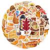 50 Nordic Style Thanksgiving Doodle Stickers: Waterproof & Creative for Phone & Luggage