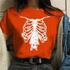 Bat Skull Skeleton Print Women T Shirt Short Sleeve O Neck Loose Women Tshirt Ladies Tee Shirt Tops Clothes Camisetas Mujer