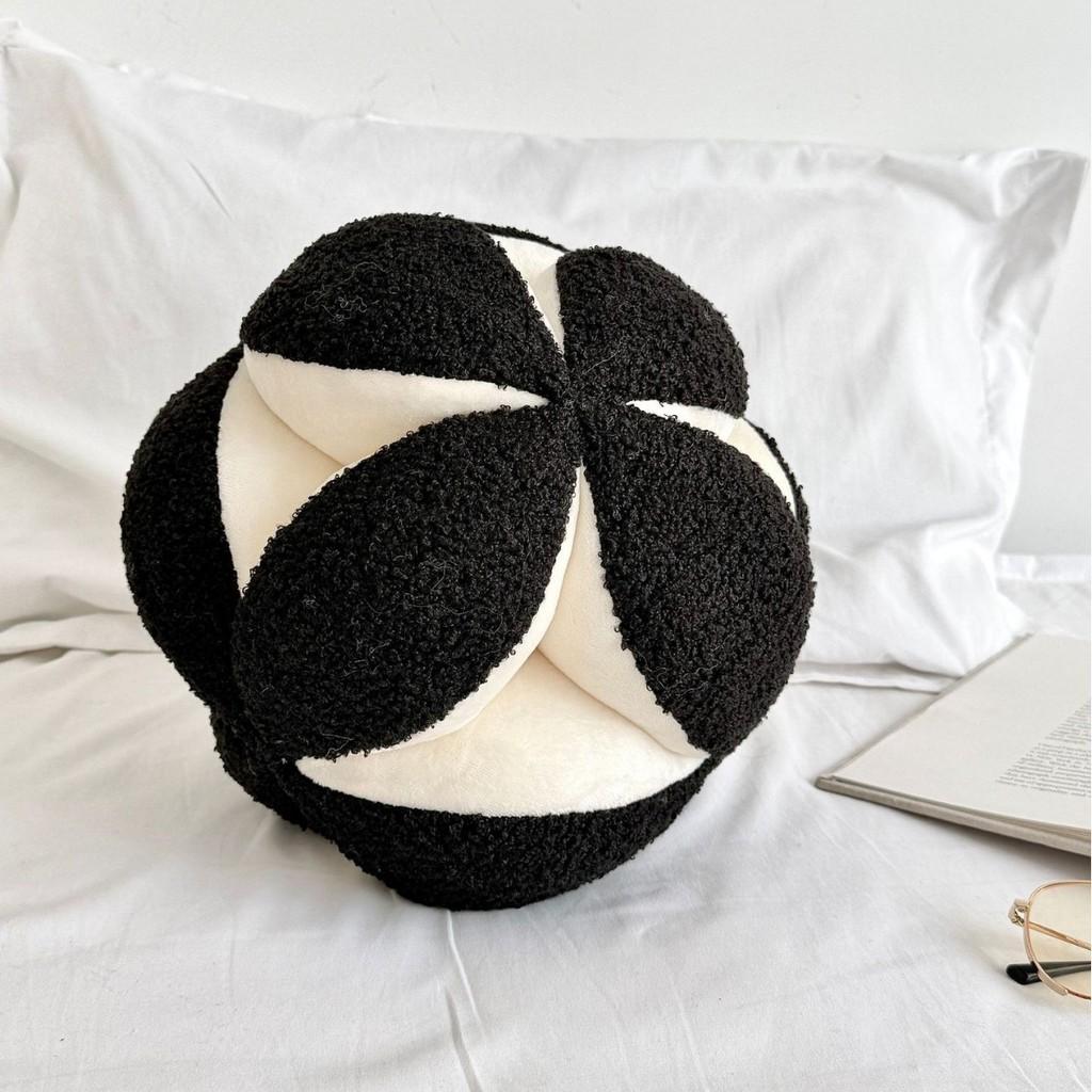 Nordic Style Plush Cushion With Piping For Living Room Decor And Bedside Use
