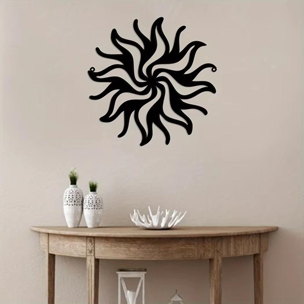 1 szt. Wacky Sun Decor Hippie Fun Metal Art, Fantazyjny wystrój ścienny i ogrodowy w kształcie słońca, Niepowtarzalna dekoracja patio i ganku, Zabawny znak słońca