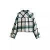 Spring and Autumn Hot Selling New Women's Wear Small Fragrant Style Patch Bag Decoration Plaid Woolen Jacket Coat