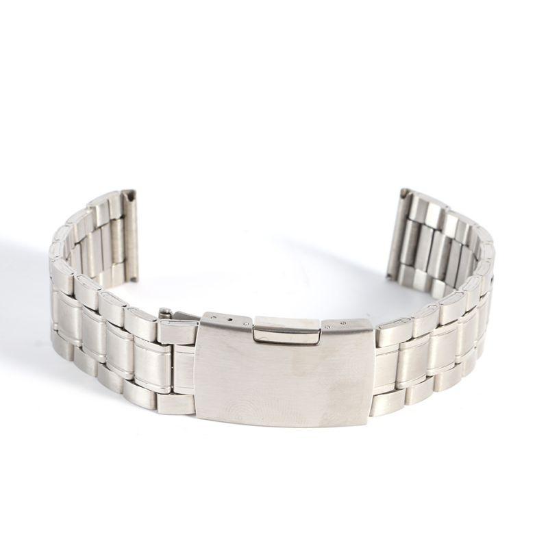 Leisure Watchbands Stainless Steel Unisex Watch Band Strap Straight Snaps Bracelet 18mm 20mm 22mm