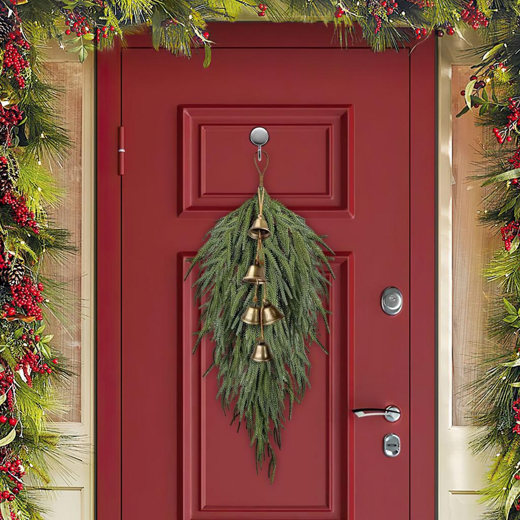 2pc60cm Simulated Soft-Glue Norfolk Needle Wall Hanging Christmas Tree Upside Down Vine Green Plant Holiday Decoration