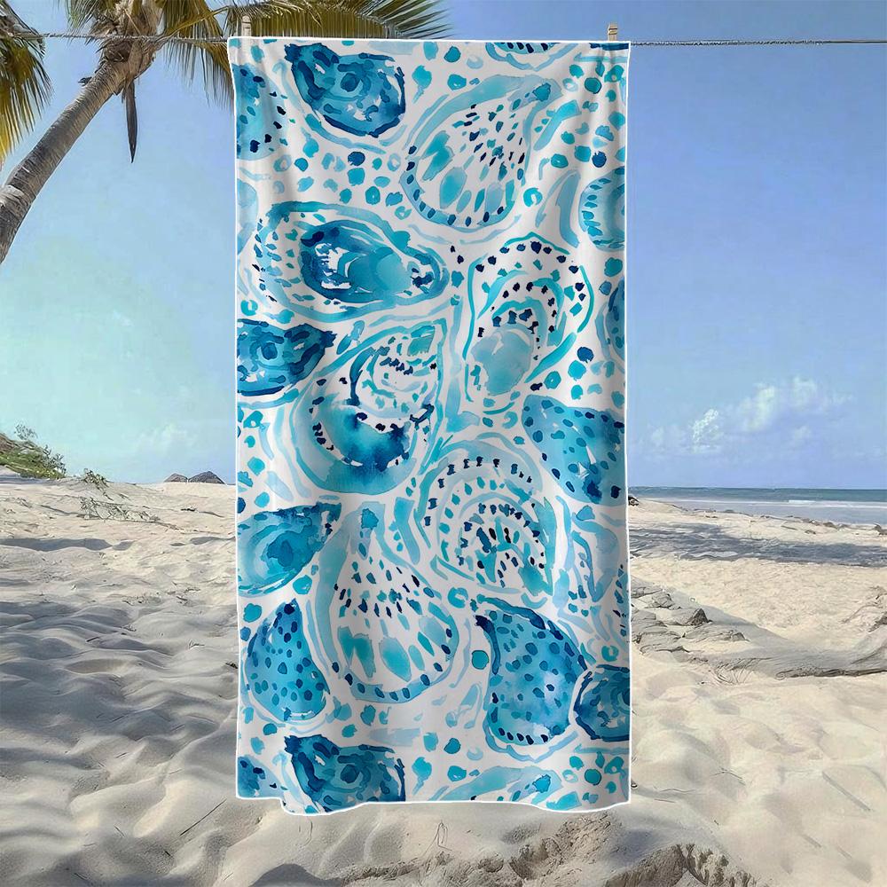 

Abstract Ocean Blue Gradient Shell Beach Towel, Soft Quick-Drying, Perfect For Portable Outdoor Travel, Camping And Summer Beach W30*H60(CM)