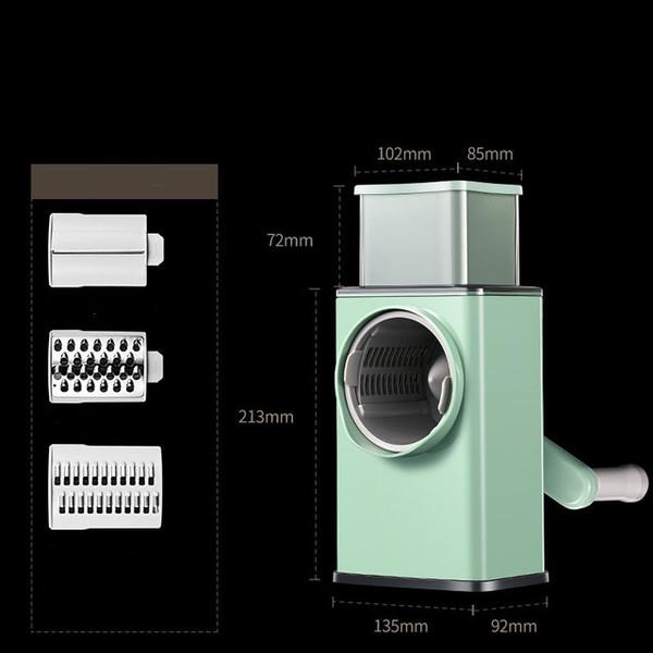 Multifunction Vegetable Slicer Manual Home Kitchen Accessories Grater Vegetable Chopper 3 In 1 Round Cutter Potato Spiralizer