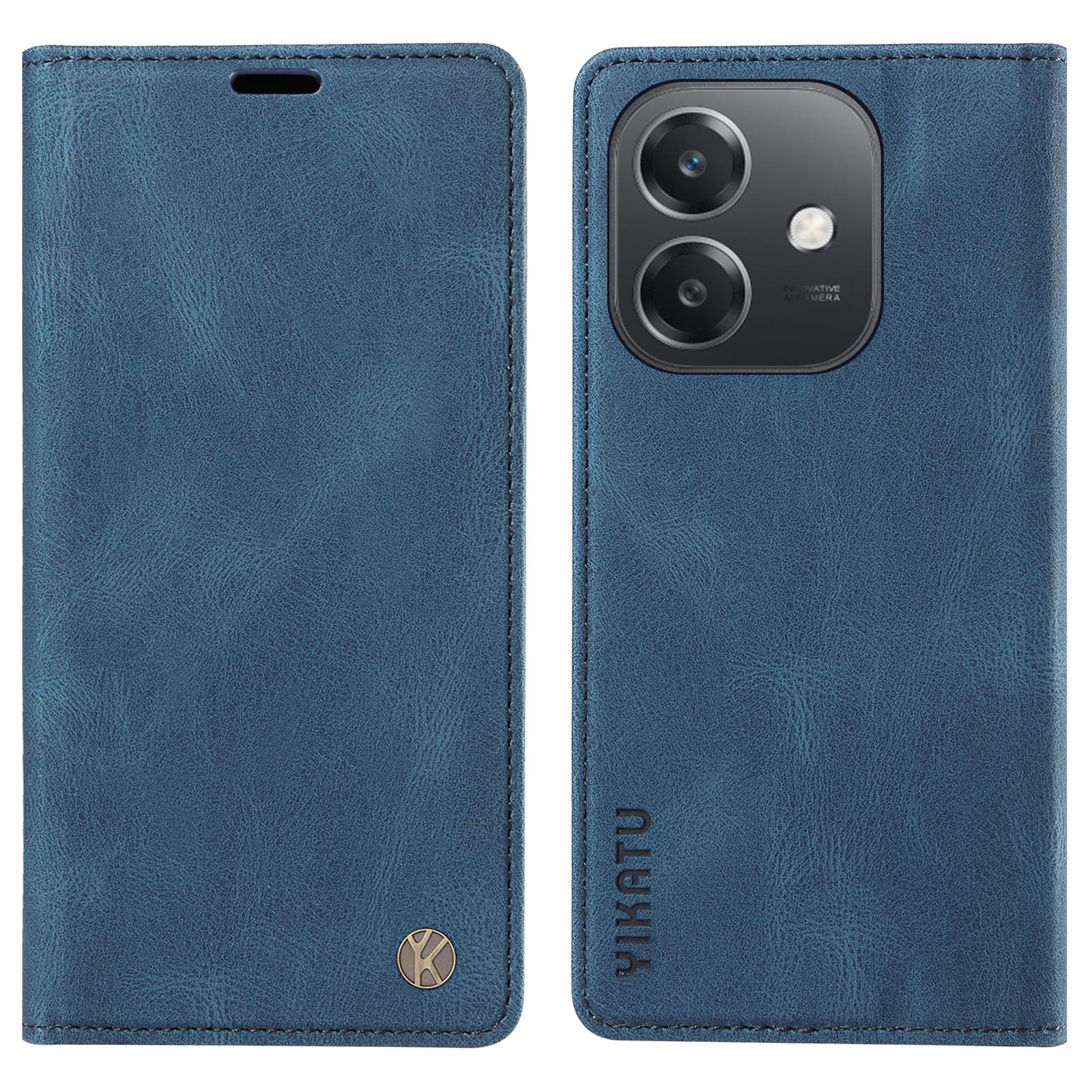 

YIKATU YK-004 For Oppo A3x 4G/5G (India)/A3 4G/5G/A60 5G/A40 4G/A40M 4G Case Leather Skin-Touch Phone Cover Magnetic Auto-Absorbed C