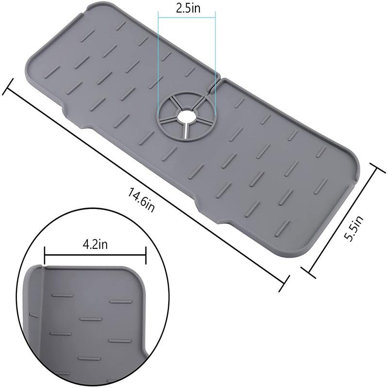 Kitchen Sink Mat Silicone Splash Guard Water Absorbent Drying Pad Countertop Protector Bathroom Mat Drainage Trays Non Slip