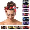 Vintage Wide African Print Headband Elastic Knotted Boho Hair Wrap Sports Yoga Headband for Women